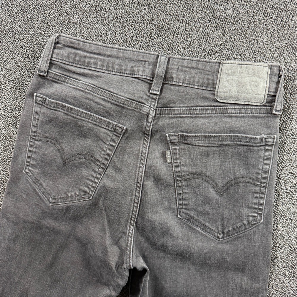 Levis 725 High Rise Bootcut Jeans Women's 29x34 Gray Stretch Denim